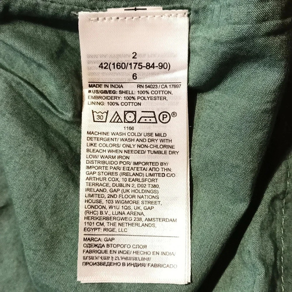 3/$25 NEW Gap cotton eyelet halter dress side zip elastic back green size 2 - Picture 9 of 14